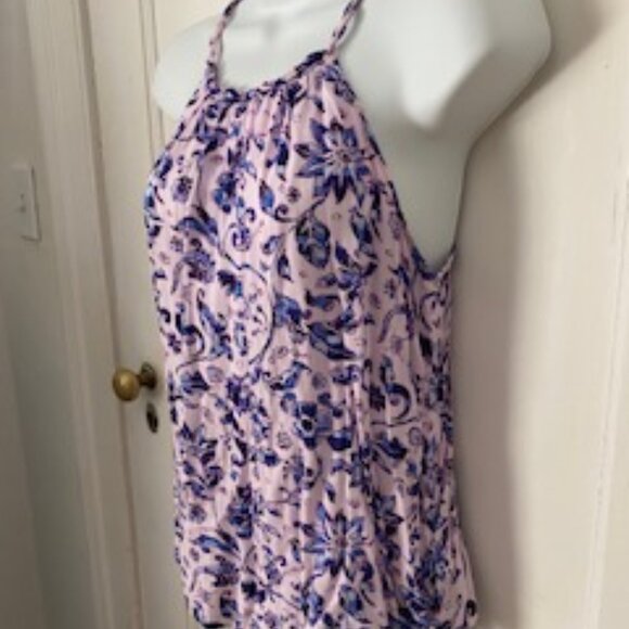 GAP Sleeveless Pink and Purple Floral, Flowy Camisole.  Size XS - Picture 2 of 5